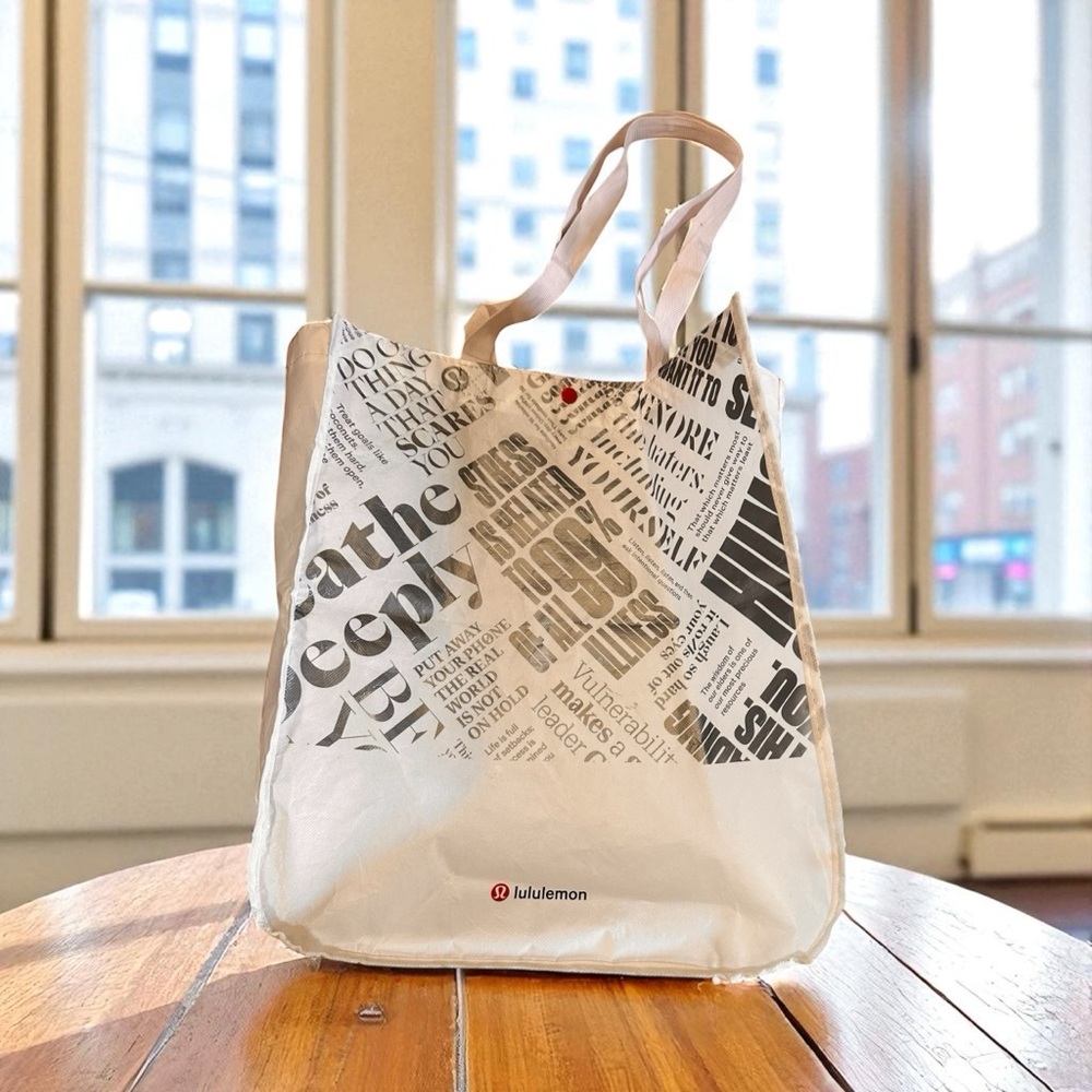 Lululemon 20th Anniversary‎ White & Silver Large Reusable Bag